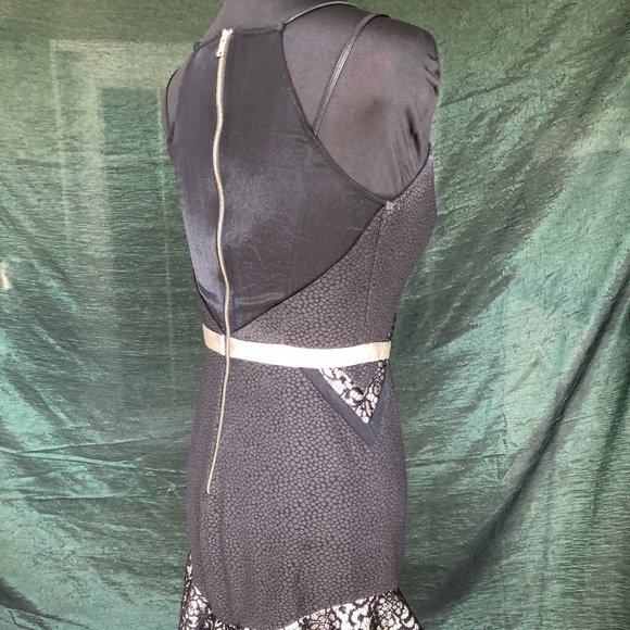 Three Floor Electrum Black Gold Cocktail Dress - Picture 5 of 11